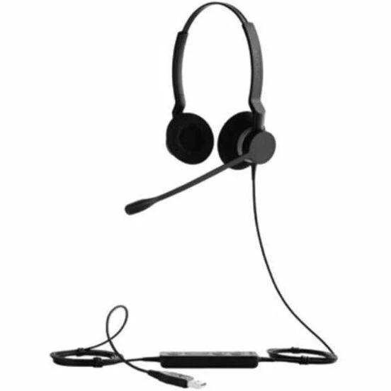 Jabra BIZ 2300 Headset - Stereo - USB - Wired - 32 Ohm - 70 Hz - 16 kHz - Over-the-head - Binaural - Ear-cup - 7.71 ft Cable - Noise Cancelling Microphone - Noise Canceling