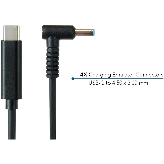JAR Systems Charging Cables 4-Pack of USB-C PD to 4.50 x 3.00 mm Connectors