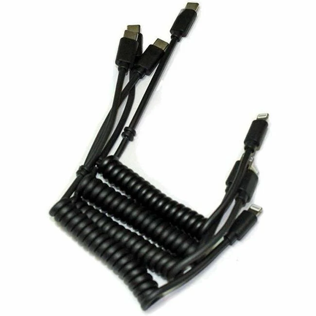 JAR Systems Coiled USB-C Emulator Charging Cables for Apple Lightning Devices