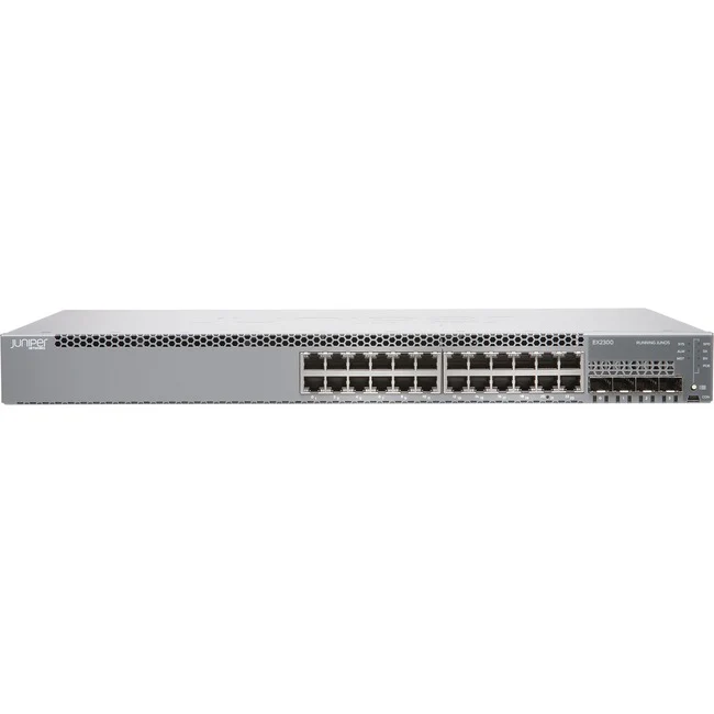 Juniper EX2300 Ethernet Switch - 24 Ports - Manageable - Gigabit Ethernet, 10 Gigabit Ethernet - 10/100/1000Base-T, 10GBase-X - TAA Compliant - 4 Layer Supported - Modular - Twisted Pair, Optical Fiber - Rack-mountable, Wall Mountable, Desktop - Lifetime