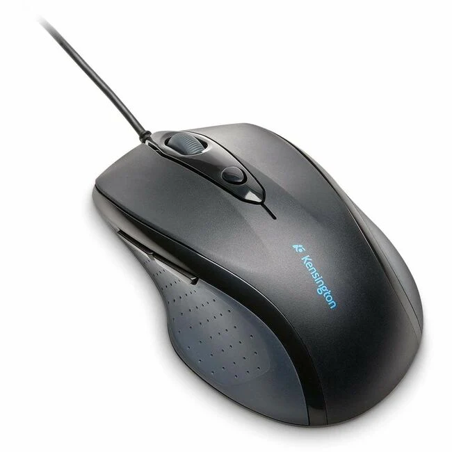 Kensington Pro Fit Full-Size Mouse USB - Optical - Cable - Black - 1 Pack - USB - 3200 dpi - Scroll Wheel - Right-handed