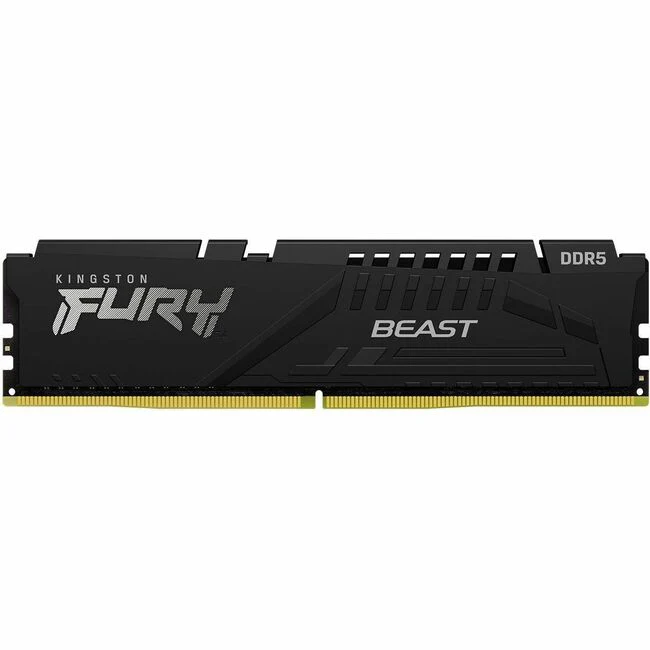 Kingston 64GB (4x16GB) DDR5 5200MT/s CL40 FURY Beast Black XMP - For Motherboard - 64 GB (4 x 16GB) - DDR5-5200/PC5-41600 DDR5 SDRAM - 5200 MHz - CL40 - 1.25 V - Non-ECC - Unbuffered - 288-pin - DIMM - Lifetime Warranty