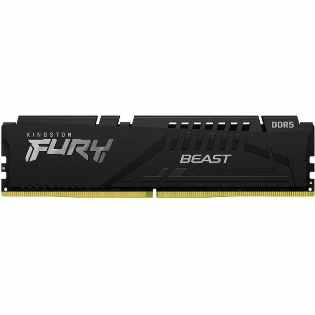 Kingston 64GB (4x16GB) DDR5 6000MT/s CL40 FURY Beast Black XMP - For Motherboard - 64 GB (4 x 16GB) - DDR5-6000/PC5-48000 DDR5 SDRAM - 6000 MHz Single-rank Memory - CL40 - 1.35 V - Non-ECC - Unbuffered - 288-pin - DIMM - Lifetime Warranty