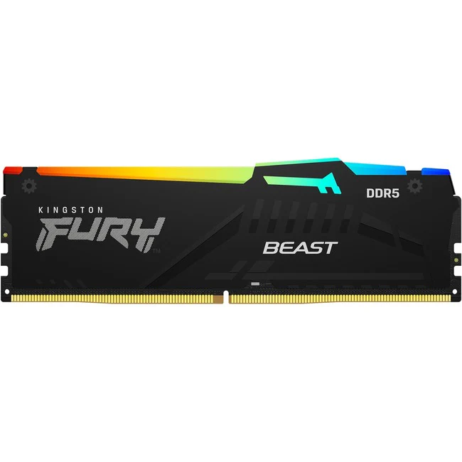 Kingston FURY Beast 32GB DDR5 SDRAM Memory Module - For Motherboard, Desktop PC - 32 GB (1 x 32GB) - DDR5-5600/PC5-44800 DDR5 SDRAM - 5600 MHz Dual-rank Memory - CL40 - 1.25 V - Retail - Non-ECC - Unbuffered - 288-pin - DIMM - Lifetime Warranty