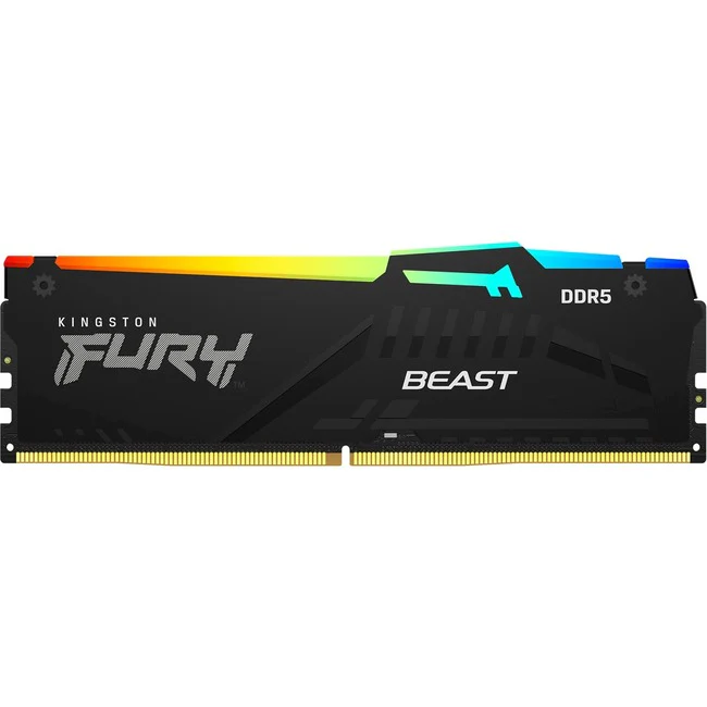 Kingston FURY Beast 8GB DDR5 SDRAM Memory Module - For Desktop PC, Motherboard - 8 GB (1 x 8GB) - DDR5-5600/PC5-44800 DDR5 SDRAM - 5600 MHz Single-rank Memory - CL40 - 1.25 V - Non-ECC - Unbuffered - 288-pin - DIMM - Lifetime Warranty