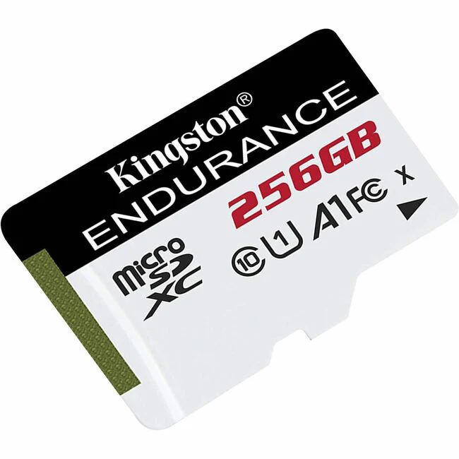 Kingston High Endurance 256 GB Class 10/UHS-I (U1) microSDXC - 1 Pack - 95 MB/s Read - 45 MB/s Write - 3 Year Warranty