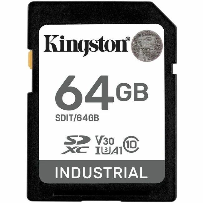 Kingston Industrial 64 GB Class 10/UHS-I (U3) V30 SDXC - 100 MB/s Read - 3 Year Warranty