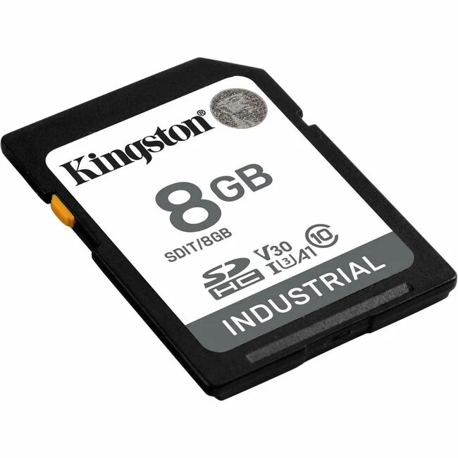 Kingston Industrial 8 GB Class 10/UHS-I (U3) V30 SDHC - 100 MB/s Read - 3 Year Warranty