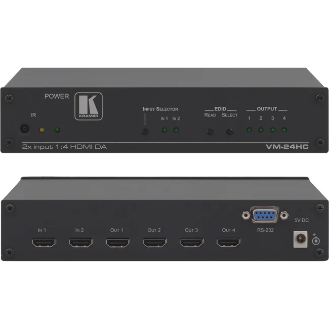 Kramer 2x1:4 HDMI Switcher & Distribution Amplifier - 2 x 4 - TV - 4 x HDMI Out