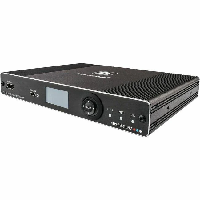 Kramer KDS-SW2-EN7 Video Encoder - Functions: Audio Encoder, Video Scaling - USB Type B - 4K - JPEG - Network (RJ-45) - USB