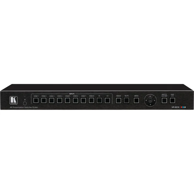 Kramer VP-551X 10-Input 18G 4K Presentation Switcher/Scaler - 4K - Twisted Pair - 8 x 2 - Display - 2 x HDMI Out