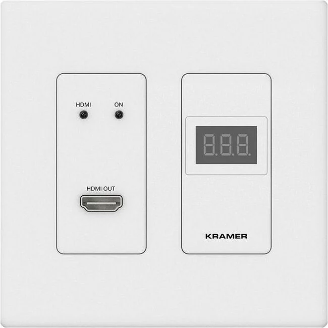 Kramer WP-DEC7 Video Extender Receiver - 1 Output Device - 2 x Network (RJ-45) - 1 x HDMI Out - 4K - 3840 x 2160 - Power over Ethernet (PoE) - Wall Plate