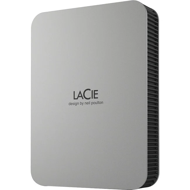 LaCie Mobile Drive STLP5000400 5 TB Portable Hard Drive - 2.5" External - Moon Silver - Desktop PC, MAC Device Supported - USB 3.2 (Gen 1) Type C - 5400rpm - 2 Year Warranty