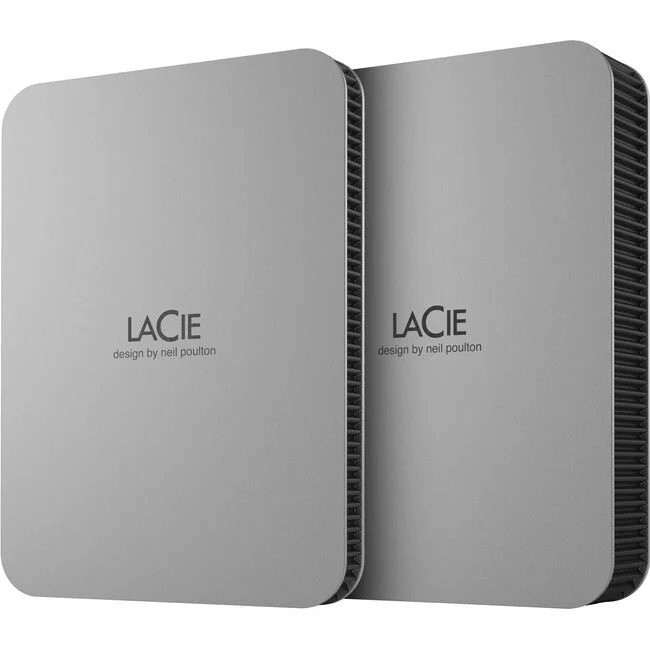 LaCie STLP2000400 2 TB Portable Hard Drive - External - Moon Silver - USB 3.1 Type C