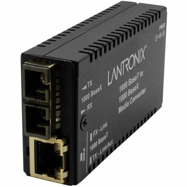 Lantronix M/GE-T-LX-01 Transceiver/Media Converter - 1 x Network (RJ-45) - 1 x SC Ports - Single-mode - 1310 nm Fiber - Gigabit Ethernet - 1000Base-LX, 1000Base-T - 1000 Mbit/s - 6.21 Mile - AC/DC - Wall Mountable, DIN Rail Mountable, Rack-mountable, Stan