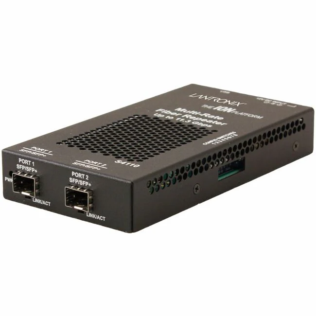 Lantronix S4110-4848 Transceiver/Media Converter - 11.5 Gigabit Ethernet, Gigabit Ethernet - 1000Base-X - 11.50 Gbit/s - 2 x Expansion Slots - SFP+ - 2 x SFP+ Slots - AC/DC - Standalone, Rack-mountable, Wall Mountable, DIN Rail Mountable, Shelf Mount - TA