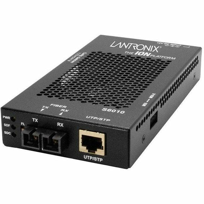 Lantronix S6010-1013 Transceiver/Media Converter - 1 x SC Ports - Multi-mode - 1300 nm Fiber - T1/E1 - 1.24 Mile - AC Adapter - Wall Mountable, DIN Rail Mountable, Rack-mountable, Standalone, Shelf Mount - TAA Compliant