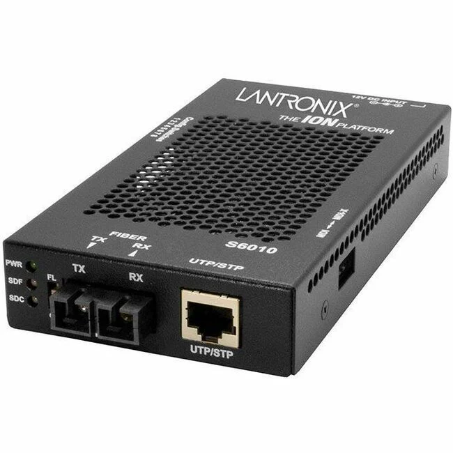 Lantronix S6010-1014 Transceiver/Media Converter - 1 x SC Ports - Single-mode - 1310 nm Fiber - T1/E1 - 12.43 Mile - AC Adapter - Wall Mountable, DIN Rail Mountable, Rack-mountable, Standalone, Shelf Mount - TAA Compliant