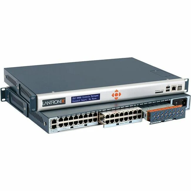 Lantronix SLC 8000 Device Server - Twisted Pair, Optical Fiber - 2 Total Expansion Slot(s) - 32 x Network (RJ-45) x USB x Serial Port - Phone Line (RJ-11) - 1000Base-T, 1000Base-X - Gigabit Ethernet - Management Port - Rack-mountable - TAA Compliant