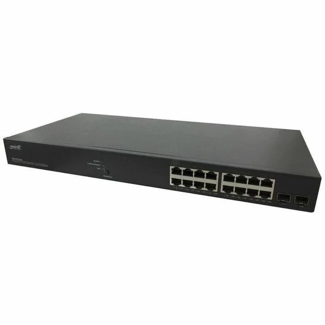 Lantronix SMTATSA Ethernet Switch - 16 Ports - Manageable - Gigabit Ethernet - 100/1000Base-FX, 10/100/1000Base-TX - 4 Layer Supported - Modular - 2 SFP Slots - 296 W Power Consumption - 250 W PoE Budget - Twisted Pair, Optical Fiber - PoE Ports - Rack-mo
