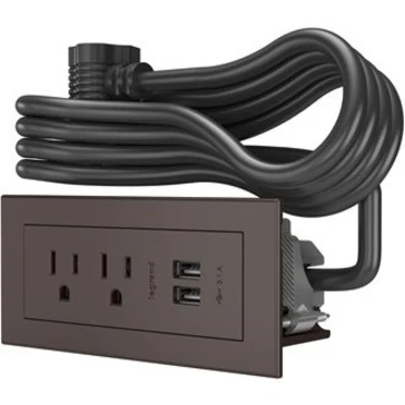 Legrand radiant RDZ Power Outlet - 125 V AC / 15 A Rectangular Flange Mount, Tabletop