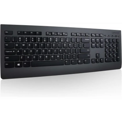 Lenovo Professional Wireless Keyboard - Wireless Connectivity - RF - USB Interface Multimedia Hot Key(s) - English (US) - Plunger/Rubber Dome Keyswitch - Black