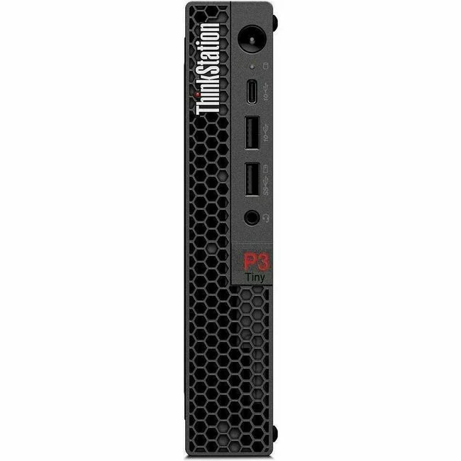 Lenovo ThinkStation P3 30H00013US Workstation - 1 x Intel Core i7 Hexadeca-core (16 Core) i7-13700T 13th Gen 1.40 GHz - 16 GB DDR5 SDRAM RAM - 512 GB SSD - Tiny - Black - Intel Q670 Chip - Windows 11 Pro - 1 x NVIDIA T400 4 GB Graphics - NVMe Controller -