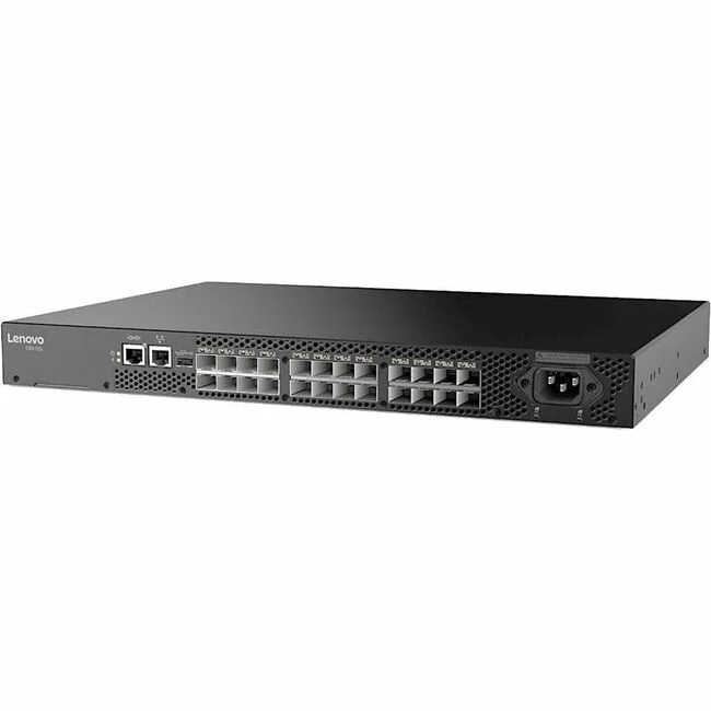 Lenovo ThinkSystem DB610S, ENT Bundle, 24 ports licensed, 24x 16Gb SWL SFPs, 1 PS, Rail Kit, Lifetime Warranty Support - 24 Ports - 16 Gbit/s - 8 Fiber Channel Ports - 24 x Total Expansion Slots - SFP+ - 24 x SFP+ Slots - Manageable - Rack-mountable - 1U