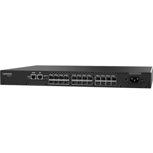 Lenovo ThinkSystem DB610S Gen 6 FC SAN Switch - 24 Ports - 32 Gbit/s - 8 Fiber Channel Ports - 8 x Total Expansion Slots - 8 x SFP+ Slots - Manageable - Rack-mountable - 1U