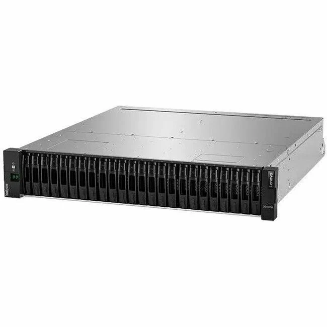 Lenovo ThinkSystem DE4000H DAS/SAN Storage System - 24 x HDD Supported - 0 x HDD Installed - 24 x SSD Supported - 0 x SSD Installed - 2 x 12Gb/s SAS Controller - RAID Supported - 0, 1, 3, 5, 6, 10 RAID Levels - 24 x Total Bays - 24 x 2.5" Bay - Gigabit Et