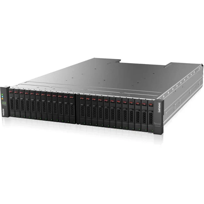Lenovo ThinkSystem DS2200 SFF FC/iSCSI Dual Controller Unit (US English Documentation) - 24 x HDD Supported - 24 x SSD Supported - 2 x 12Gb/s SAS Controller - RAID Supported - 0, 1, 5, 6, 10 RAID Levels - 24 x Total Bays - 24 x 2.5" Bay - 10 Gigabit Ether