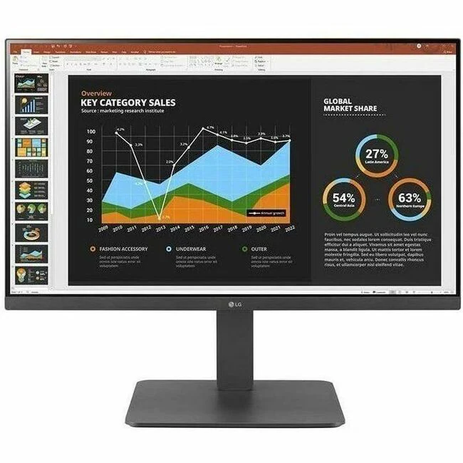 LG 24BR650B-C 24" Class Full HD LCD Monitor - 16:9 - 24" Viewable - In-plane Switching (IPS) Technology - 1920 x 1080 - HDMI - DisplayPort