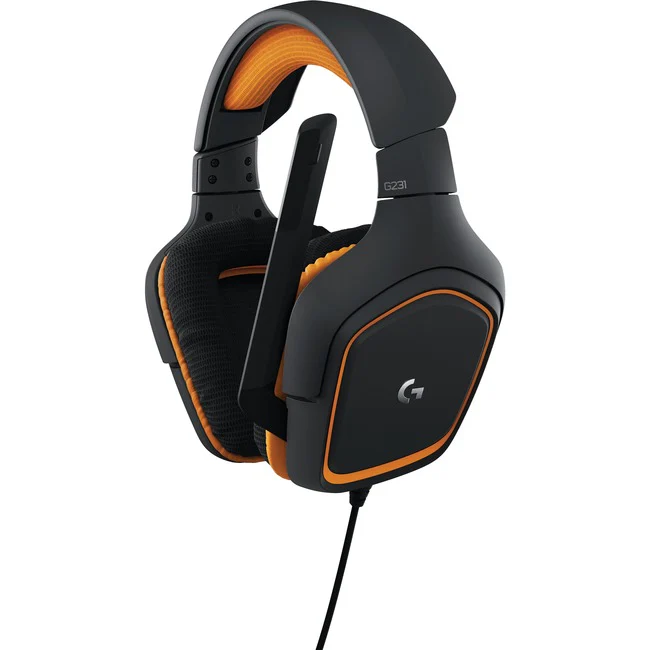 Logitech G231 Prodigy Gaming Headset - Stereo - Mini-phone (3.5mm) - Wired - 32 Ohm - 20 Hz - 20 kHz - Over-the-head - Binaural - Circumaural - 6.56 ft Cable - Noise Canceling - Black, Orange