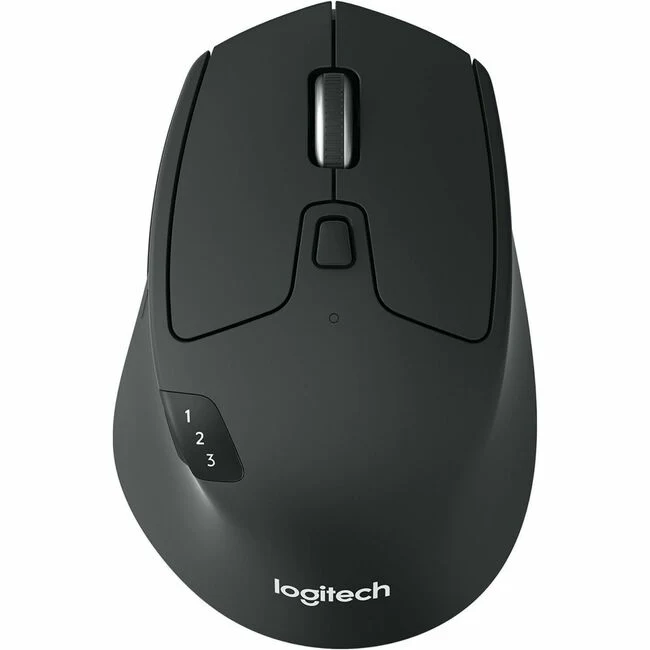 Logitech M720 Triathlon Multi-Device Wireless Mouse, Bluetooth, USB Unifying Receiver, 1000 DPI, 8 Buttons, 2-Year Battery, Compatible with Laptop, PC, Mac, iPadOS - Black - Optical - Wireless - Bluetooth/Radio Frequency - 2.40 GHz - Black - 1 Pack - USB