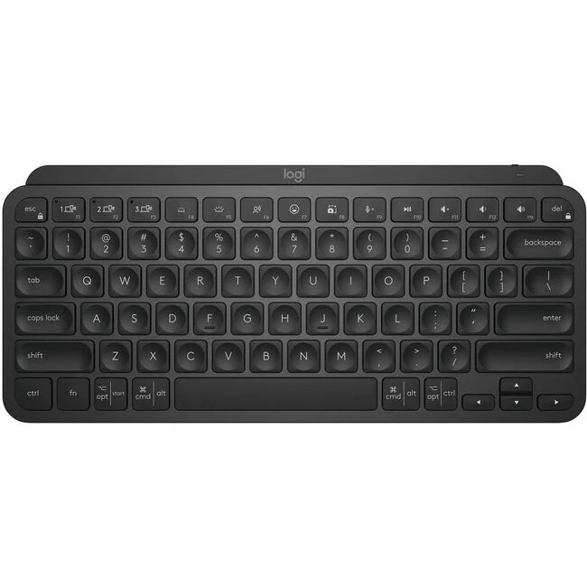 Logitech MX Keys Mini Minimalist Wireless Illuminated Keyboard, Compact, Bluetooth, Backlit, USB-C, Compatible with Apple macOS, iOS, Windows, Linux, Android, Metal Build (Black) - Wireless Connectivity - Bluetooth - 32.81 ft Dictation, Emoji, Microphone