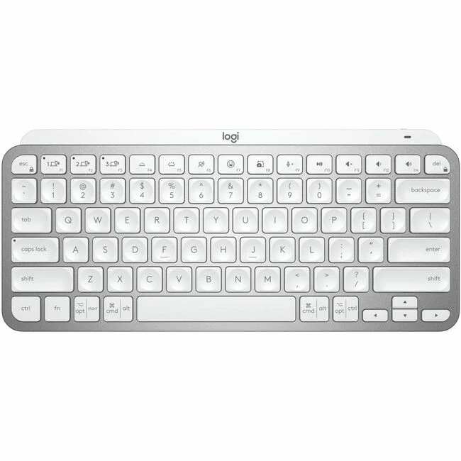 Logitech MX Keys Mini (Pale Grey) - Wireless Connectivity - Bluetooth - 32.81 ft Emoji, Dictation, Mute Hot Key(s) - ChromeOS - PC, Mac - MX Keyswitch - Pale Gray