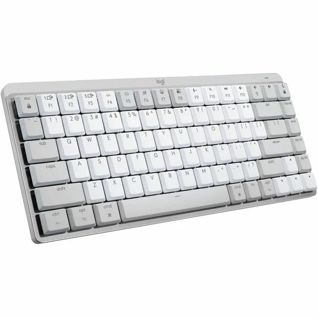 Logitech MX Mechanical Mini for Mac Wireless Illuminated Performance Keyboard - Low-Profile Performance Switches - Tactile Quiet Keys - Backlit, Bluetooth - USB-C - Apple, iPad - Pale Grey