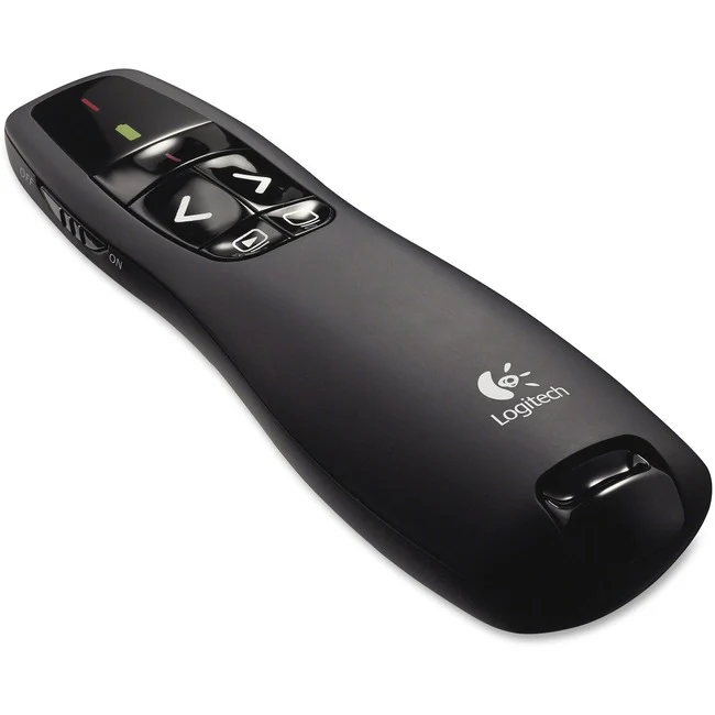 Logitech R400 Wireless Presenter - Laser - Wireless - 49.21 ft - Radio Frequency - 2.40 GHz - Black - 1 Pack - USB - 2