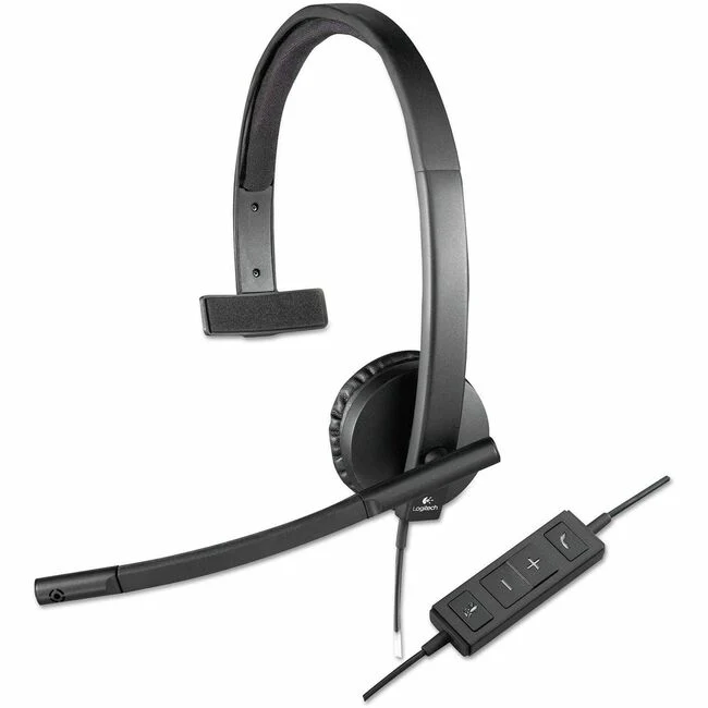 Logitech USB Headset Mono H570e - Mono - USB - Wired - 31.50 Hz - 20 kHz - Over-the-head - Monaural - Supra-aural - Noise Cancelling, Electret Microphone