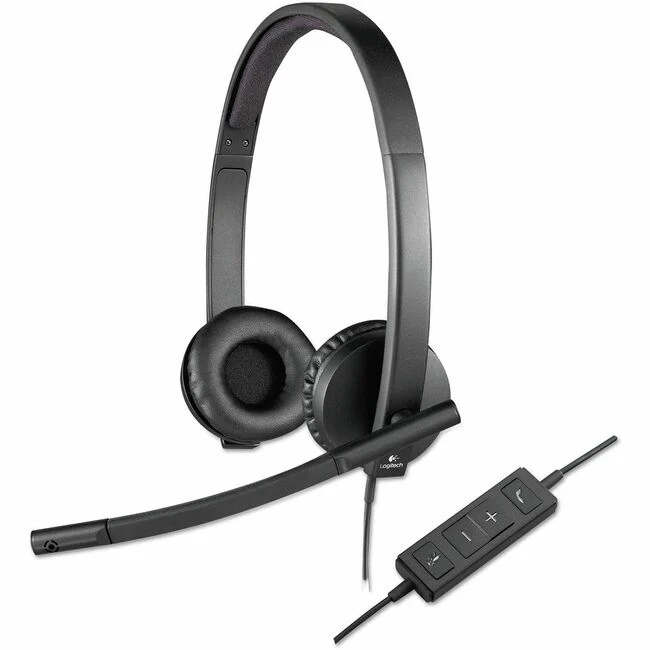 Logitech USB Headset Stereo H570e - Stereo - USB - Wired - 31.50 Hz - 20 kHz - Over-the-head - Binaural - Supra-aural - Noise Cancelling, Electret Microphone - Black