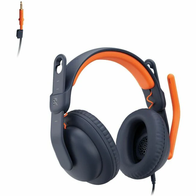 Logitech Zone Learn Headset - Stereo - Mini-phone (3.5mm) - Wired - Over-the-ear - Binaural - Circumaural - 4.30 ft Cable - Noise Canceling - Classic Blue