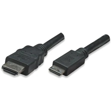Manhattan 3D, Mini HDMI Male to HDMI Male, Shielded, Black, 1.8 m (6 ft.)