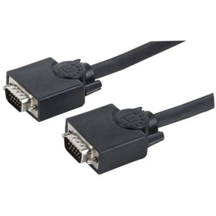 Manhattan HD15 Male / HD15 Male, 15 m (50 ft.), Black