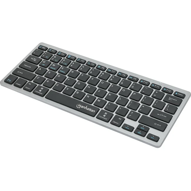 Manhattan Ultra Slim Dual-Mode Wireless Keyboard - Wireless Connectivity - Bluetooth/RF - 32.81 ft - 2.40 GHz - Windows XP, Windows Vista, Windows 7, Windows 8.1, Windows 10, Mac OS X 10.14 Mojave, Linux, ChromeOS, Android 7.0 Nougat, iOS 11, iPadOS 13.4,