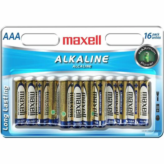 Maxell LR03 723472 Battery - For Tool, Toy, Smoke Alarm, Flashlight - AAA - 16 / Pack