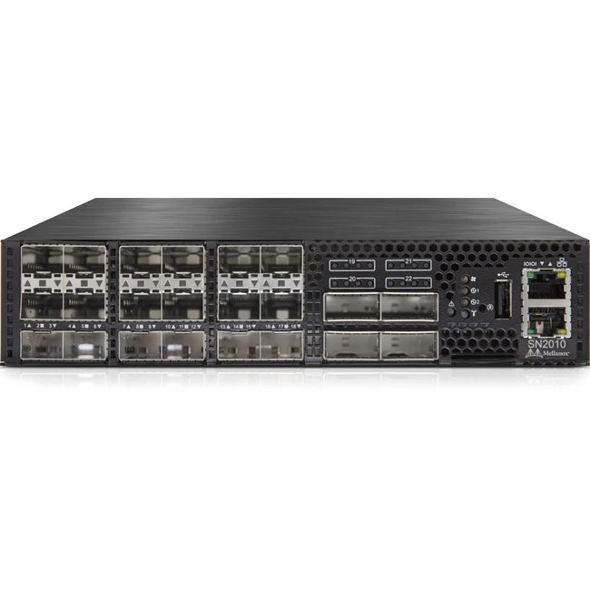 Mellanox SN2010 Ethernet Switch for Hyperconverged Infrastructures - Manageable - 3 Layer Supported - Modular - Optical Fiber - 1U High - Rack-mountable, Rail-mountable