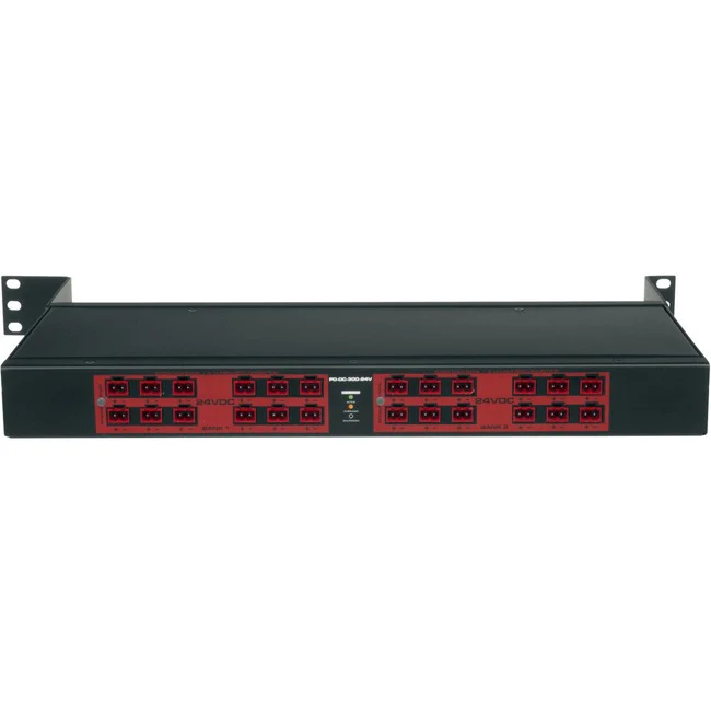 Middle Atlantic PD-DC-300-24V 24-Outlets PDU - NEMA 5-15P - 24 x Screw Terminal - 120 V AC, 230 V AC - 0U/1U - Rack-mountable