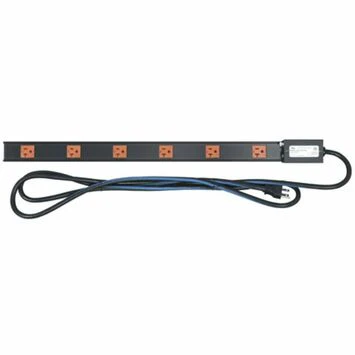 Middle Atlantic PDT Vertical Power Strip - 6 Outlet, 20A - NEMA 5-20P - 6 x NEMA 5-20R - 9 ft Cord - 20 A Current - Rack-mountable - Black Anodized