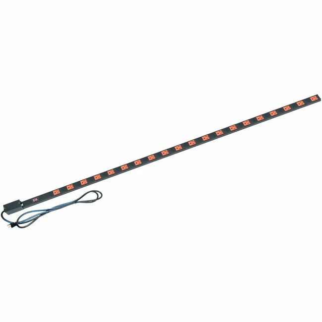 Middle Atlantic Power Strip, 20 Outlet, 15A, w/Local Meter - NEMA 5-15P - 20 x NEMA 5-15R - 9 ft Cord - 15 A Current - Rack-mountable