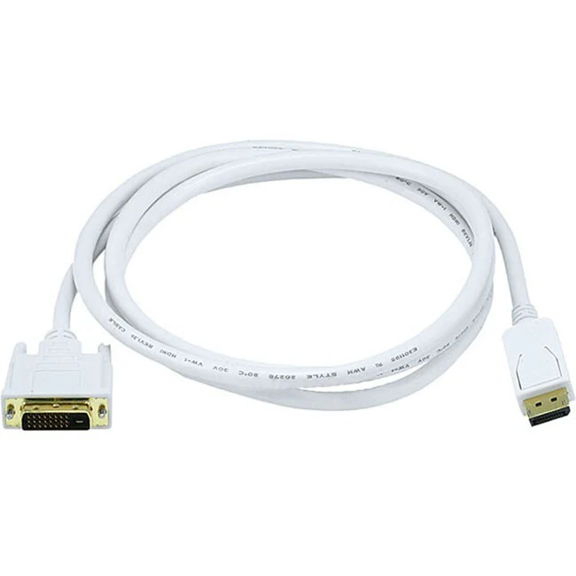 Monoprice 6ft 28AWG DisplayPort to DVI Cable - White